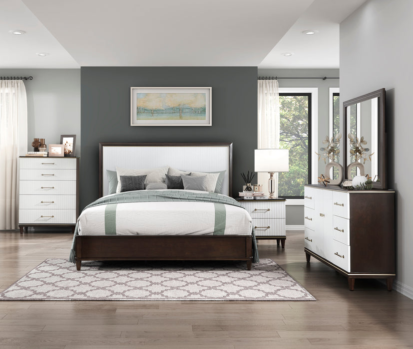 Niles Queen Bed in Gold/White/Cherry - 1451-1 - FAMSA Furniture (TX)