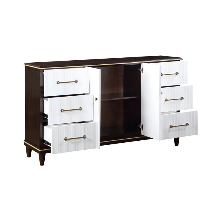 Niles Dresser in Gold/White/Cherry - 1451-5 - FAMSA Furniture (TX)
