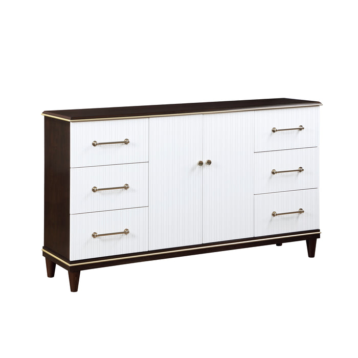 Niles Dresser in Gold/White/Cherry - 1451-5 - FAMSA Furniture (TX)