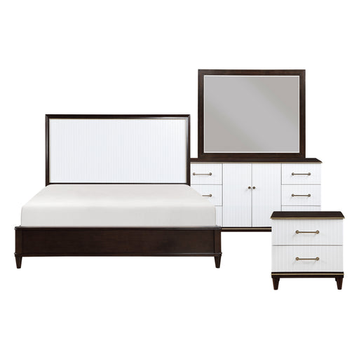 Niles 4pc Set (QB+NS+DR+MR) in Cherry/Gold/White - 1451-1*4 - FAMSA Furniture (TX)