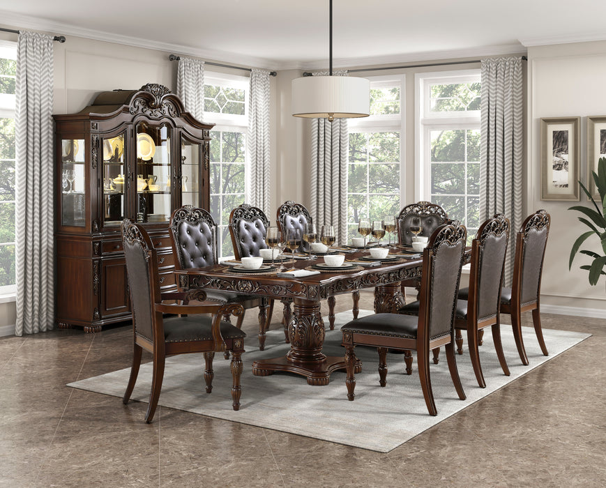 Adelina Side Chair in Cherry/Gold - 1468S - FAMSA Furniture (TX)