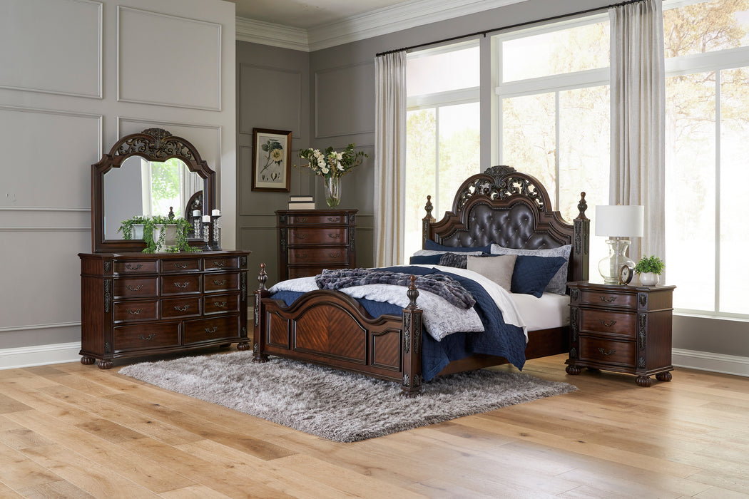 Adelina Eastern King Bed in Cherry - 1468K-1EK - FAMSA Furniture (TX)
