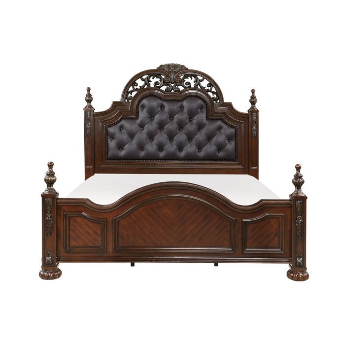 Adelina Eastern King Bed in Cherry - 1468K-1EK - FAMSA Furniture (TX)