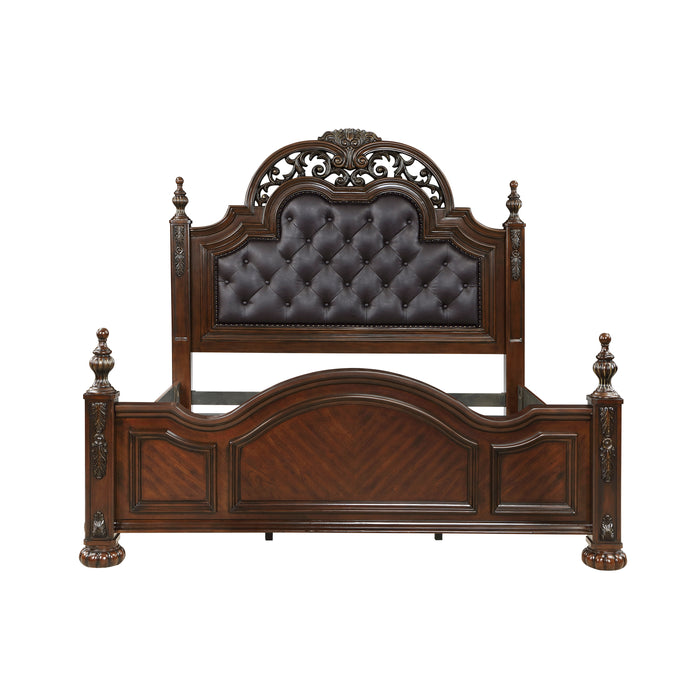 Adelina Eastern King Bed in Cherry - 1468K-1EK - FAMSA Furniture (TX)