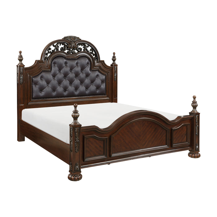Adelina Eastern King Bed in Cherry - 1468K-1EK - FAMSA Furniture (TX)