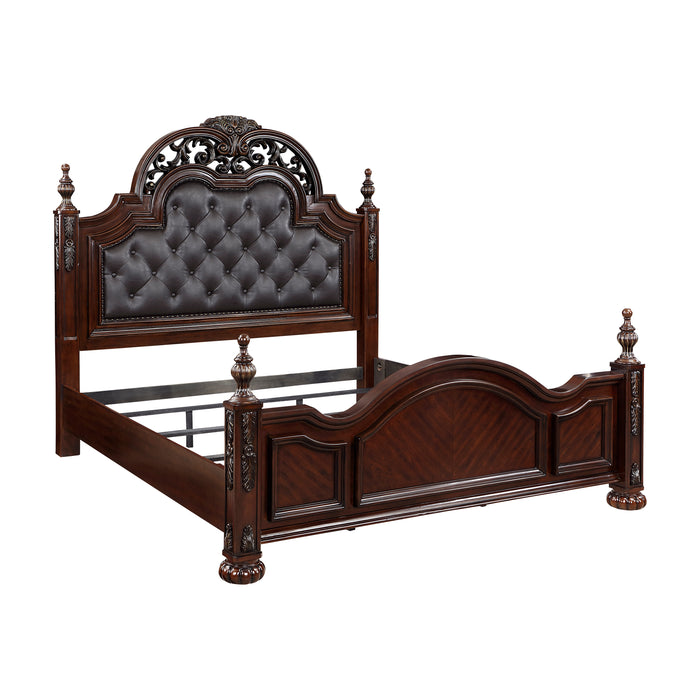 Adelina Eastern King Bed in Cherry - 1468K-1EK - FAMSA Furniture (TX)