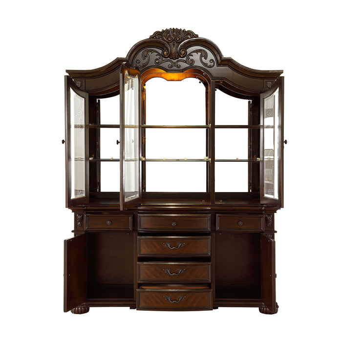Adelina (2) Buffet & Hutch in Cherry/Gold - 1468-50* - FAMSA Furniture (TX)