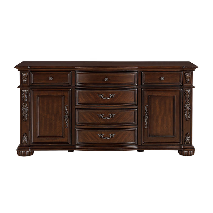 Adelina BUFFET/SERVER in Cherry/Gold - 1468-55 - FAMSA Furniture (TX)