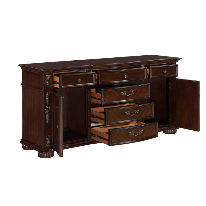 Adelina BUFFET/SERVER in Cherry/Gold - 1468-55 - FAMSA Furniture (TX)