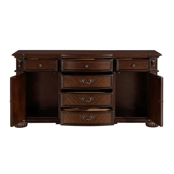 Adelina BUFFET/SERVER in Cherry/Gold - 1468-55 - FAMSA Furniture (TX)