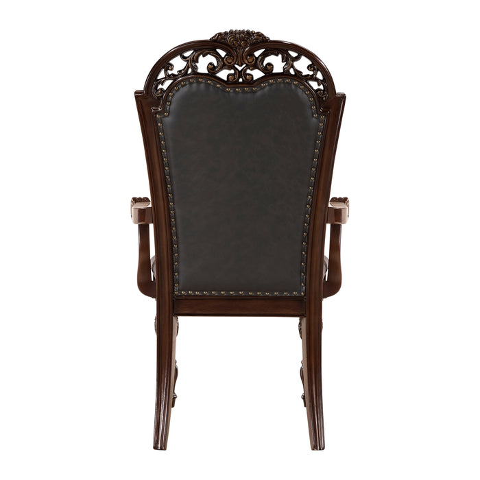 Adelina Arm Chair in Cherry/Gold - 1468A - FAMSA Furniture (TX)