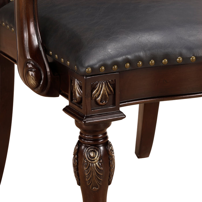 Adelina Arm Chair in Cherry/Gold - 1468A - FAMSA Furniture (TX)