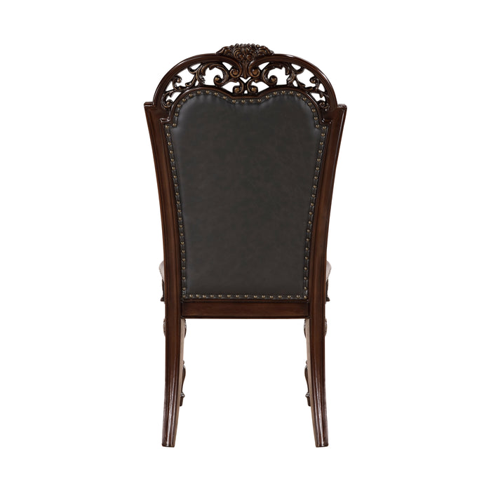 Adelina Side Chair in Cherry/Gold - 1468S - FAMSA Furniture (TX)