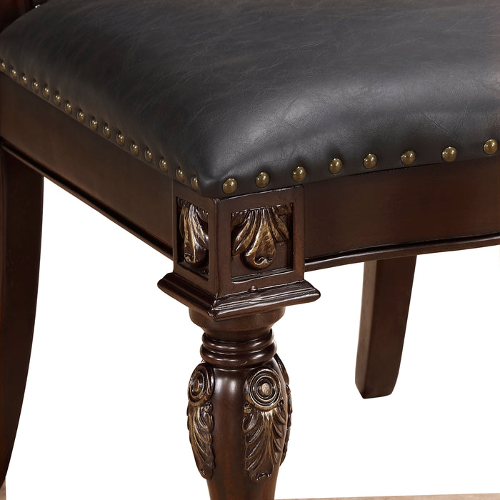 Adelina Side Chair in Cherry/Gold - 1468S - FAMSA Furniture (TX)