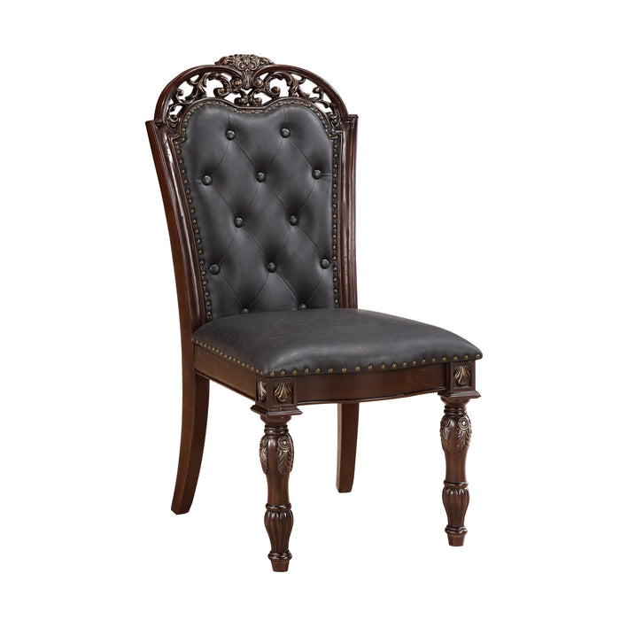 Adelina Side Chair in Cherry/Gold - 1468S - FAMSA Furniture (TX)