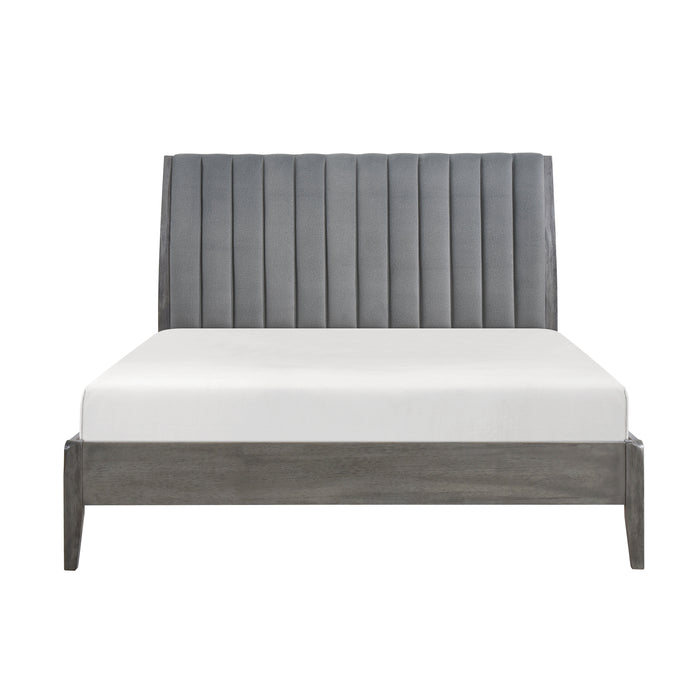 Dade Eastern King Platform Bed in Gray - 1492GYK-1EK - FAMSA Furniture (TX)