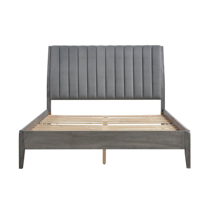 Dade Eastern King Platform Bed in Gray - 1492GYK-1EK - FAMSA Furniture (TX)