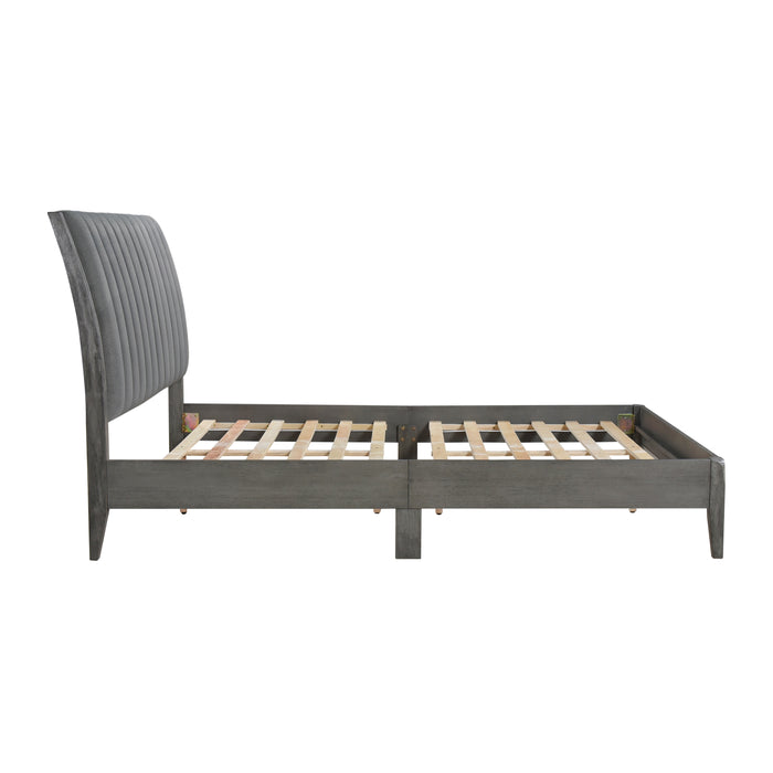 Dade Eastern King Platform Bed in Gray - 1492GYK-1EK - FAMSA Furniture (TX)
