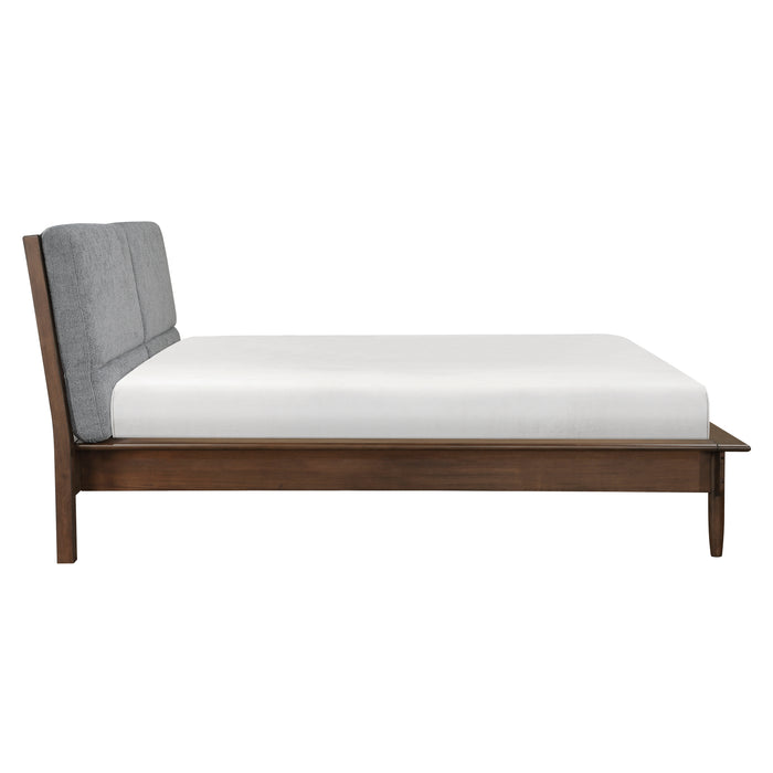 Astrid Queen Platform Bed in Brown/Walnut - 1501-1 - FAMSA Furniture (TX)