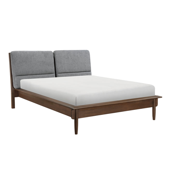 Astrid Queen Platform Bed in Brown/Walnut - 1501-1 - FAMSA Furniture (TX)