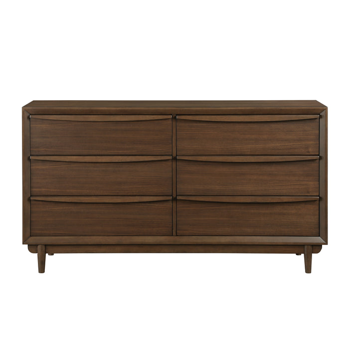 Astrid 4pc Set (QB+NS+DR+MR) in Brown/Walnut - 1501-1*4 - FAMSA Furniture (TX)