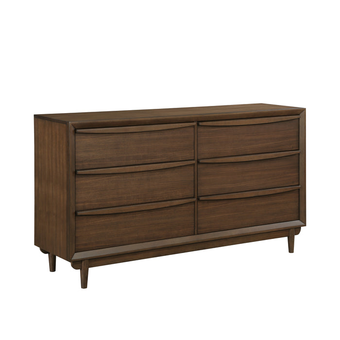 Astrid 4pc Set (QB+NS+DR+MR) in Brown/Walnut - 1501-1*4 - FAMSA Furniture (TX)
