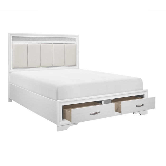 Luster 4pc Set (QB+NS+DR+MR) in White - 1505W-1*4 - FAMSA Furniture (TX)