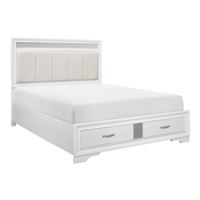 Luster 4pc Set (QB+NS+DR+MR) in White - 1505W-1*4 - FAMSA Furniture (TX)