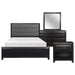Cordelia 4pc Set (QB+NS+DR+MR) in Gray/Espresso - 1517-1*4 - FAMSA Furniture (TX)