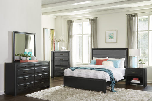Cordelia Eastern King Bed in Gray/Espresso - 1517K-1EK - FAMSA Furniture (TX)
