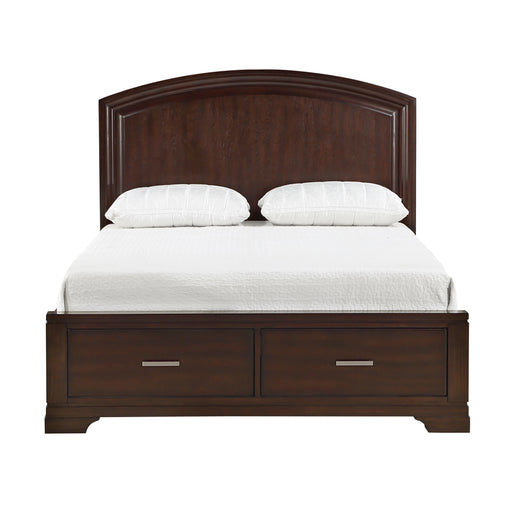 Hudson Queen Platform Bed with Footboard Storage in Cherry - 1520CH-1 - FAMSA Furniture (TX)