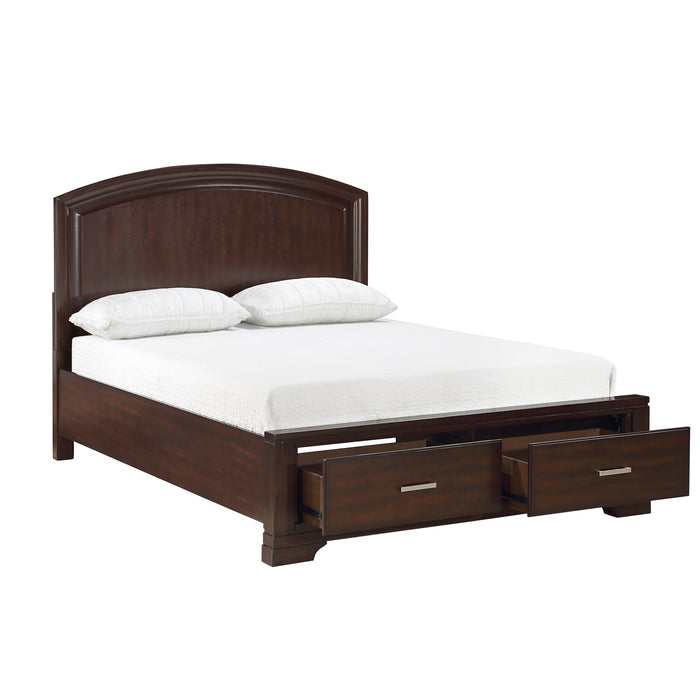Hudson Full Platform Bed with Footboard Storage in Cherry - 1520CHF-1 - FAMSA Furniture (TX)