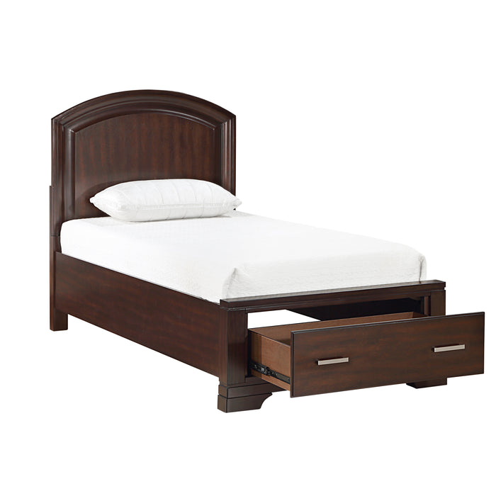 Hudson Twin Platform Bed with Footboard Storage in Cherry - 1520CHT-1 - FAMSA Furniture (TX)