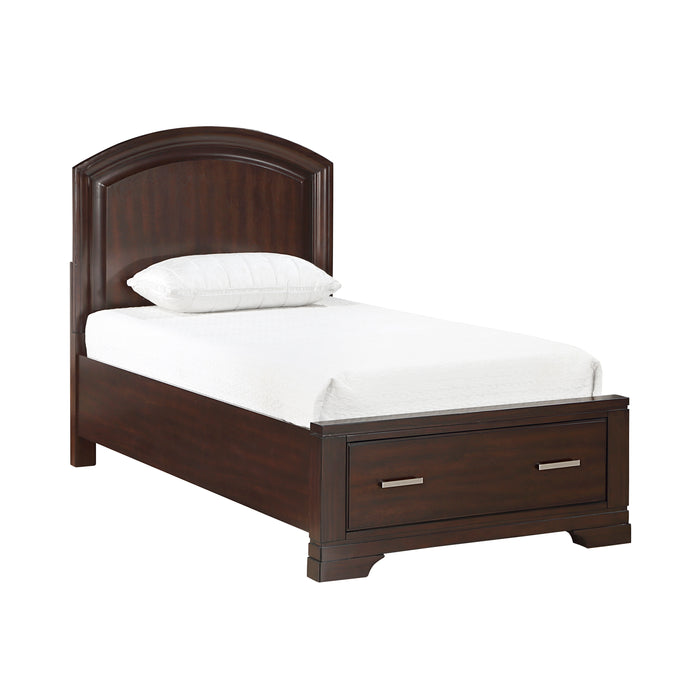 Hudson Twin Platform Bed with Footboard Storage in Cherry - 1520CHT-1 - FAMSA Furniture (TX)