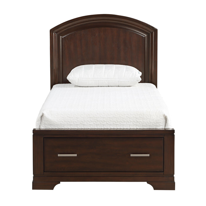 Hudson Twin Platform Bed with Footboard Storage in Cherry - 1520CHT-1 - FAMSA Furniture (TX)