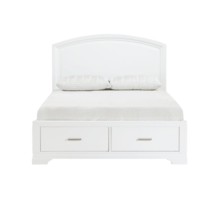 Hudson Full Platform Bed with Footboard Storage in White - 1520WHF-1 - FAMSA Furniture (TX)