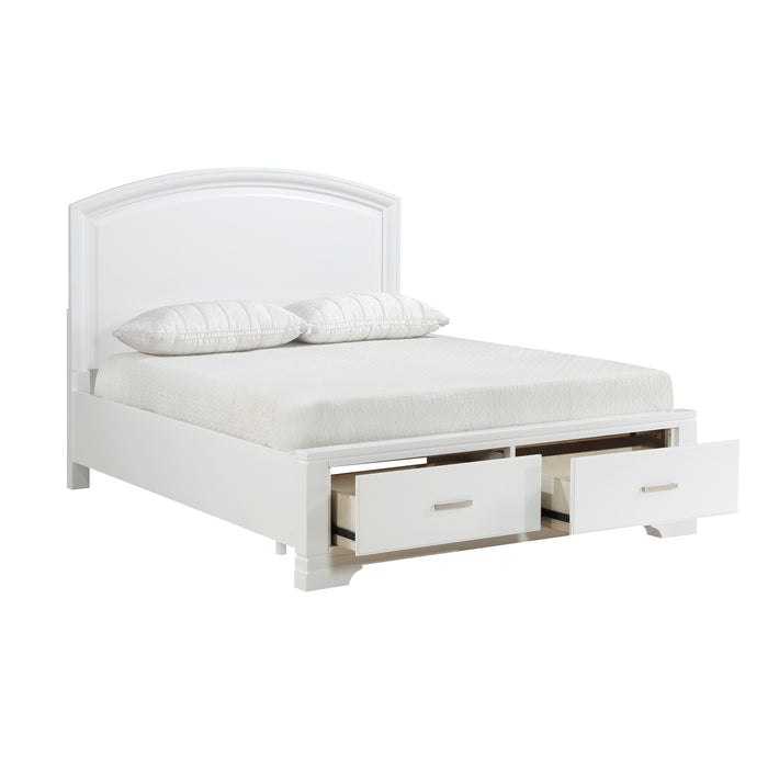 Hudson Full Platform Bed with Footboard Storage in White - 1520WHF-1 - FAMSA Furniture (TX)