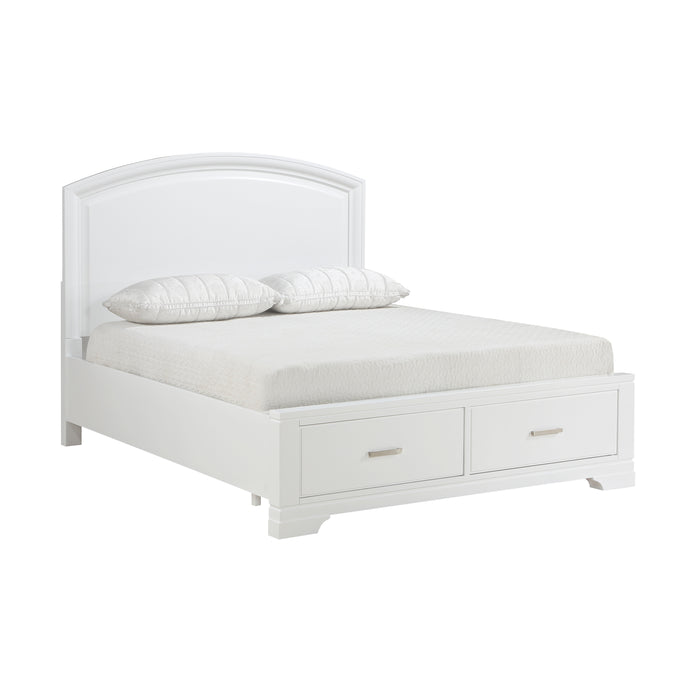 Hudson Full Platform Bed with Footboard Storage in White - 1520WHF-1 - FAMSA Furniture (TX)