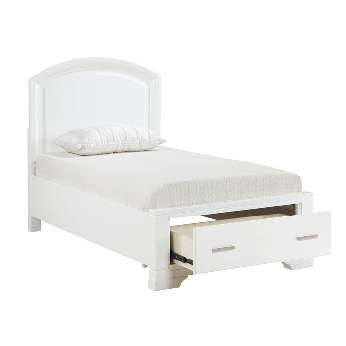 Hudson Twin Platform Bed with Footboard Storage in White - 1520WHT-1 - FAMSA Furniture (TX)