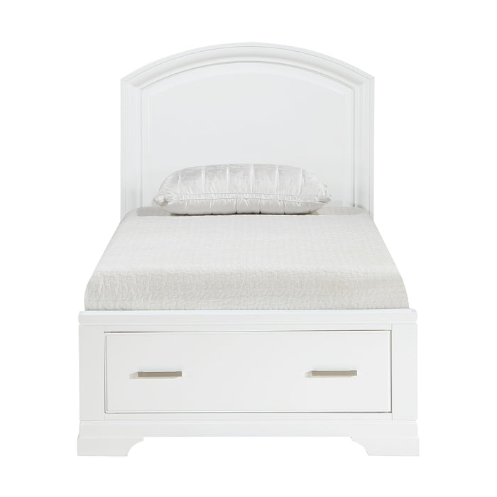 Hudson Twin Platform Bed with Footboard Storage in White - 1520WHT-1 - FAMSA Furniture (TX)