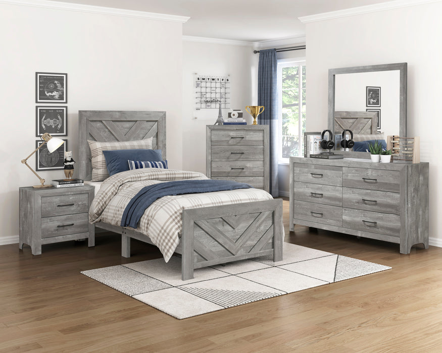 Corbin Twin Bed in Gray - 1534NPGYT-1 - FAMSA Furniture (TX)