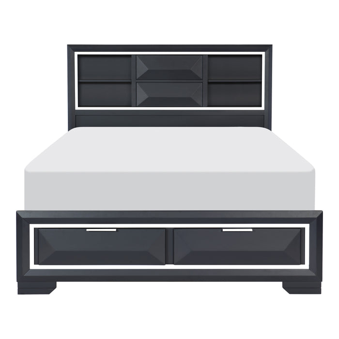 Rosemont 4pc Set (QB+NS+DR+MR) in Blue/Gold/Silver/Champagne - 1553-1*4 - FAMSA Furniture (TX)