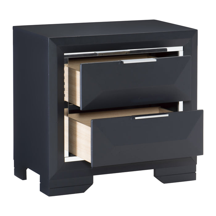 Rosemont Nightstand in Blue/Gold/Silver/Champagne - 1553-4 - FAMSA Furniture (TX)