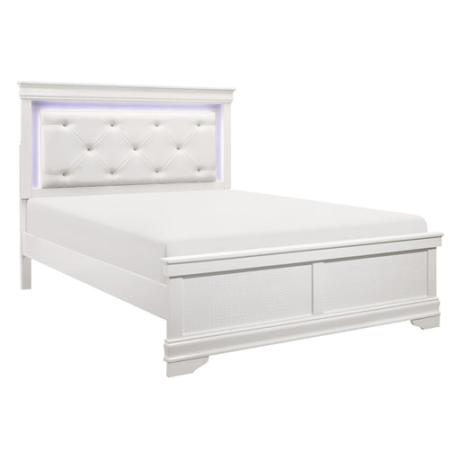 Lana Collection (2) Full Bed with LED Lighting in White - 1556WF-1* - FAMSA Furniture (TX)