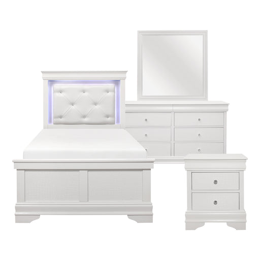 Lana Collection 4pc Set (TB+NS+DR+MR) in White - 1556WT-1*4 - FAMSA Furniture (TX)