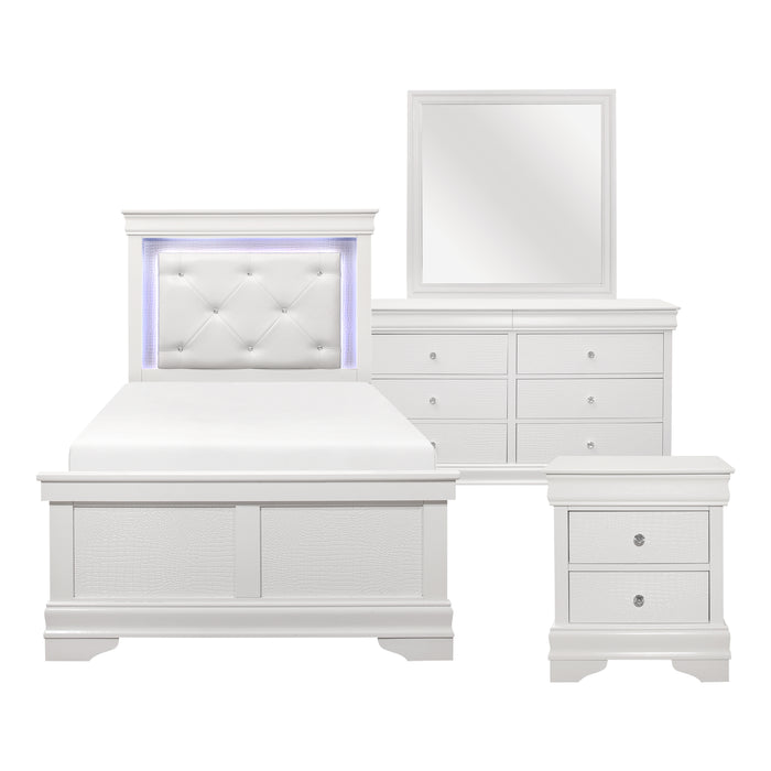 Lana Collection 4pc Set (TB+NS+DR+MR) in White - 1556WT-1*4 - FAMSA Furniture (TX)