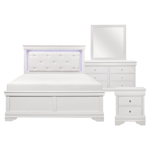 Lana 4pc Set (QB+NS+DR+MR) in White - 1556W-1*4 - FAMSA Furniture (TX)