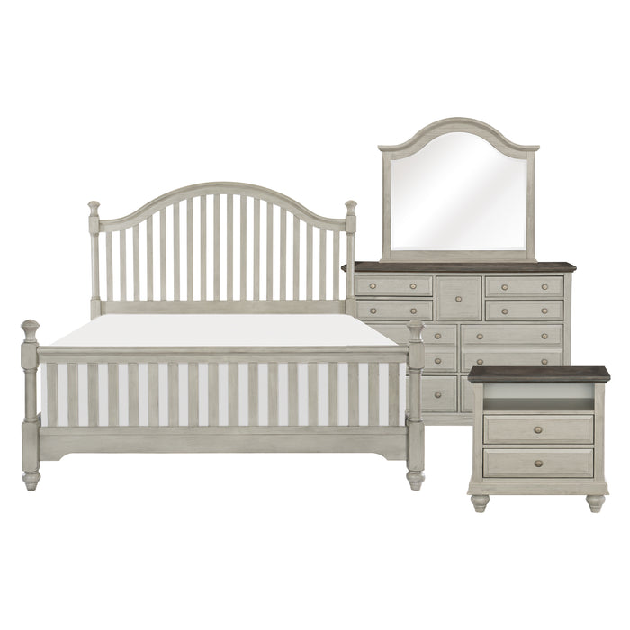 Mossbrook 4pc Set (QB+NS+DR+MR) in Gray/Brown - 1568-1*4 - FAMSA Furniture (TX)