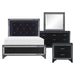 Salon 4pc Set (QB+NS+DR+MR) in Black/Gold/Silver/Champagne - 1572BK-1*4 - FAMSA Furniture (TX)