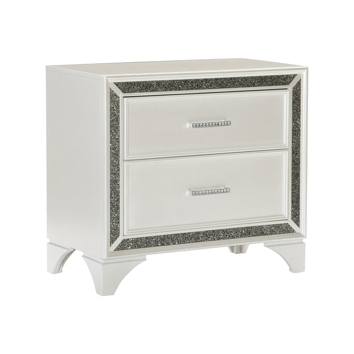 Salon Nightstand in Gold/Silver/Champagne/White - 1572W-4 - FAMSA Furniture (TX)
